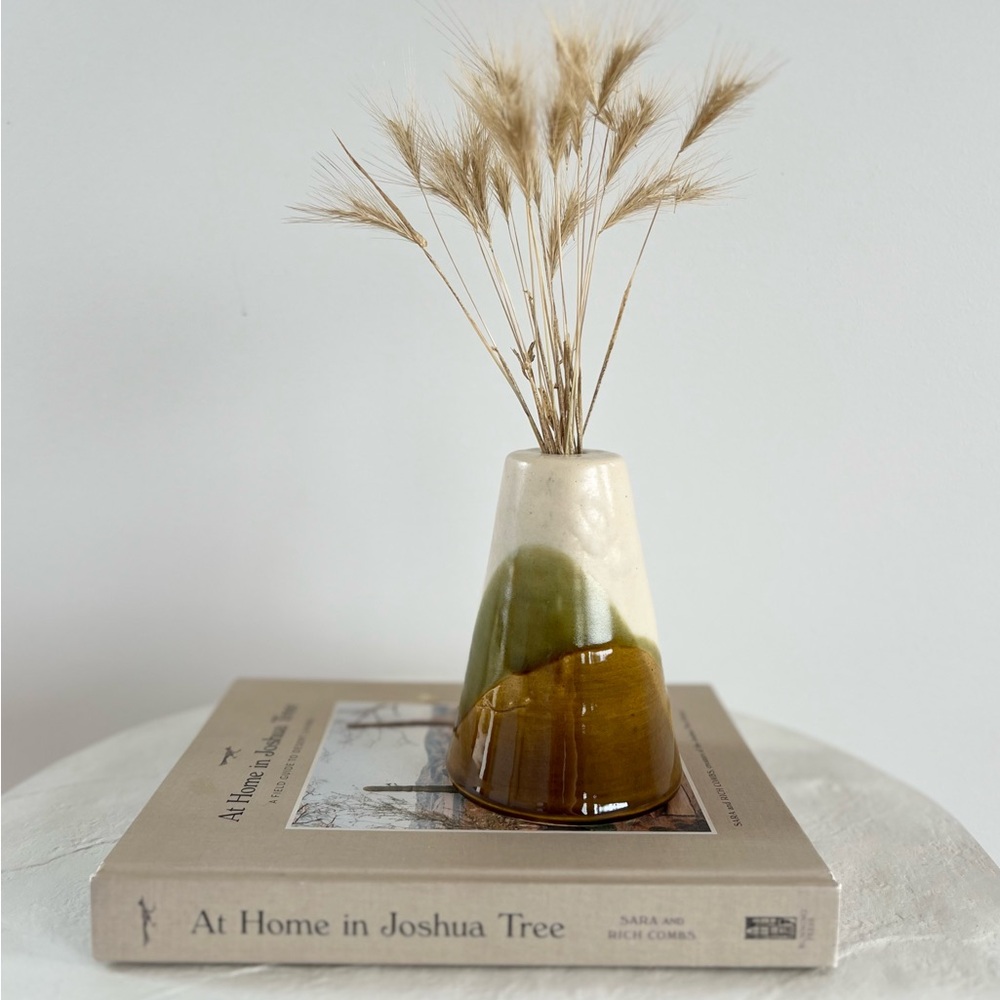 BEAUTIFUL HANDMADE STUDIO POTTERY‎ DRIED FLOWER VASE NEUTRAL COLOURS GLAZING - Picture 7 of 11